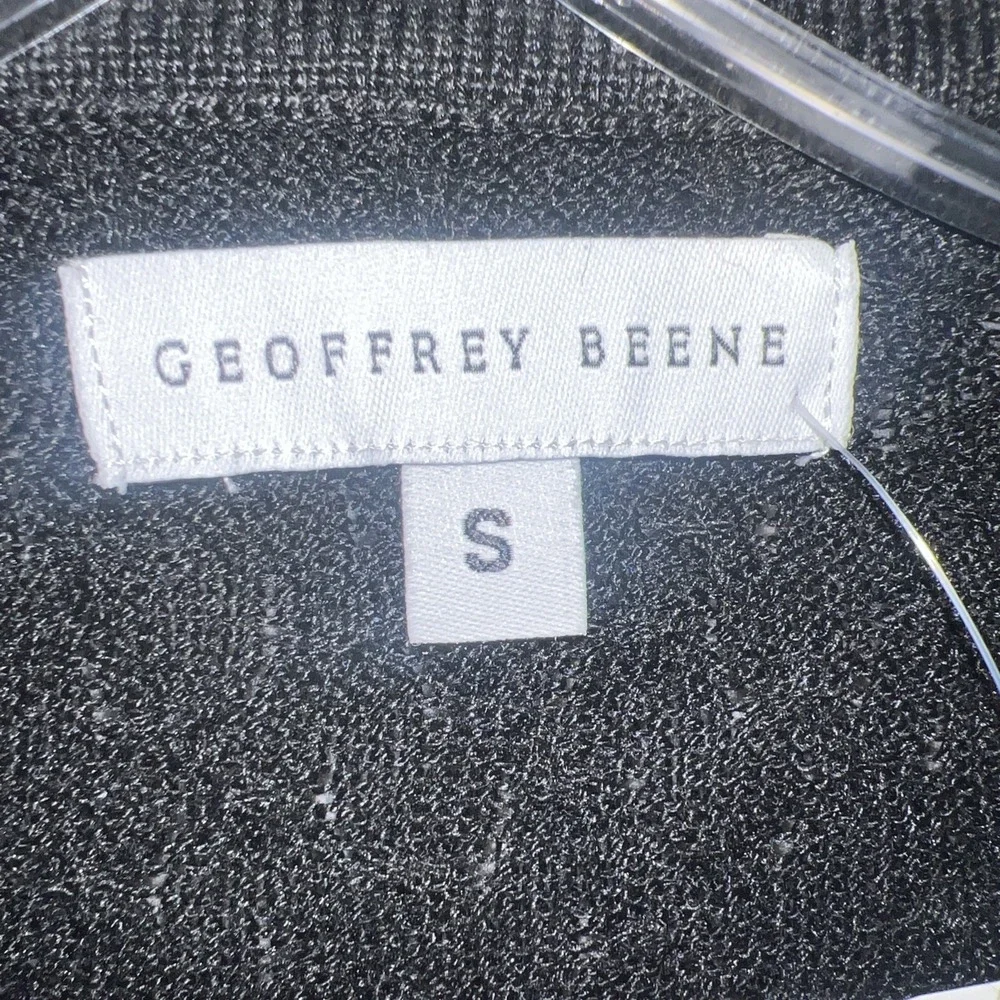NWT Geoffrey Beene Polo Sweater Men's Size S Black Textured Long Sleeve Pullover